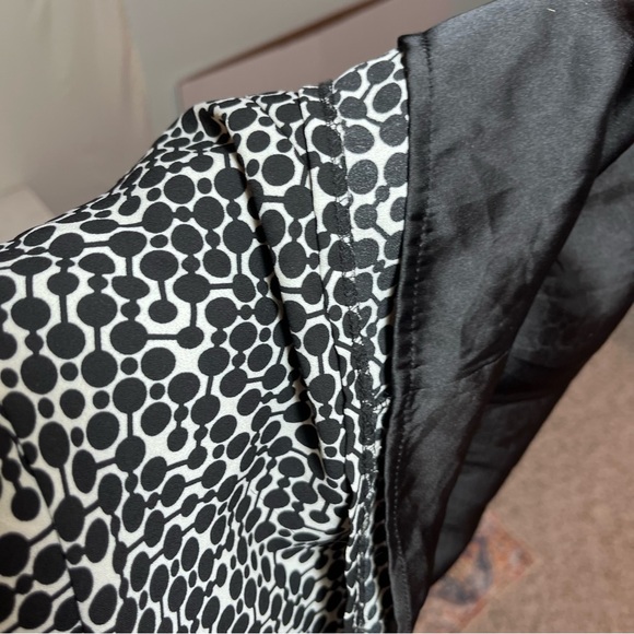 Max Studio XL Black White Geometric Shift Dress Long Sleeve VNeck Lined Mod-mini - Picture 7 of 13